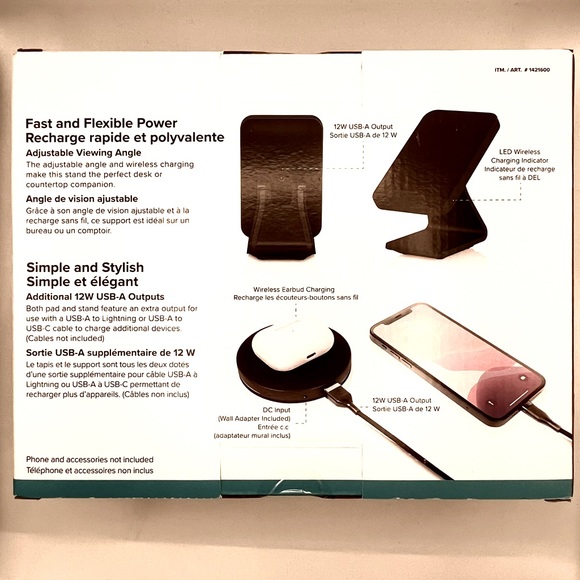 BNIB WIRELESS CHARGING STAND AND PAD BUNDLE - Picture 3 of 8